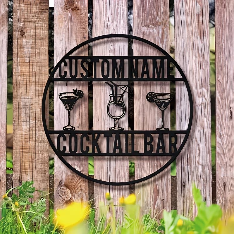 Home Bar Signs - Металлическая табличка для коктейль-бара с индивидуальным