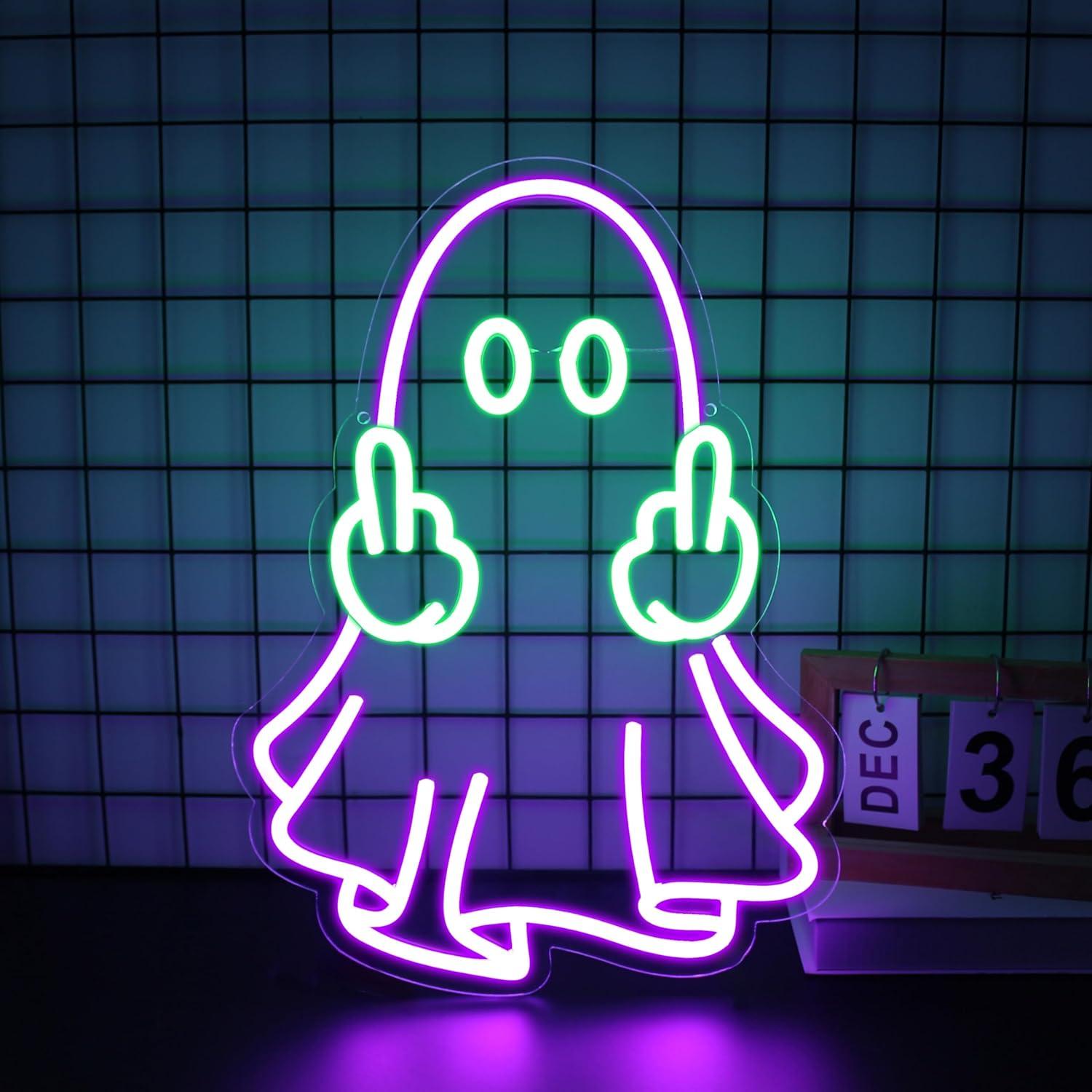 Home Bar Signs - Неоновая вывеска «Призрак» с USB-питанием, светодиодная,