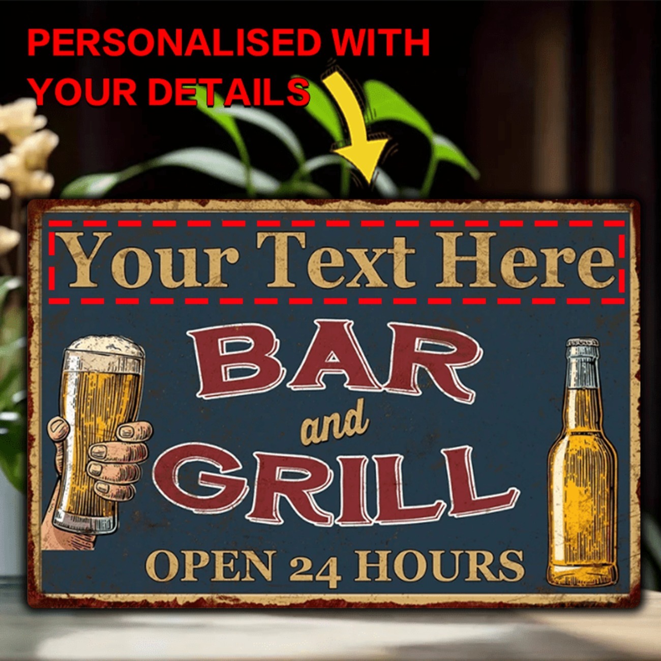 Home Bar Signs - Настраиваемая алюминиевая металлическая табличка для бара