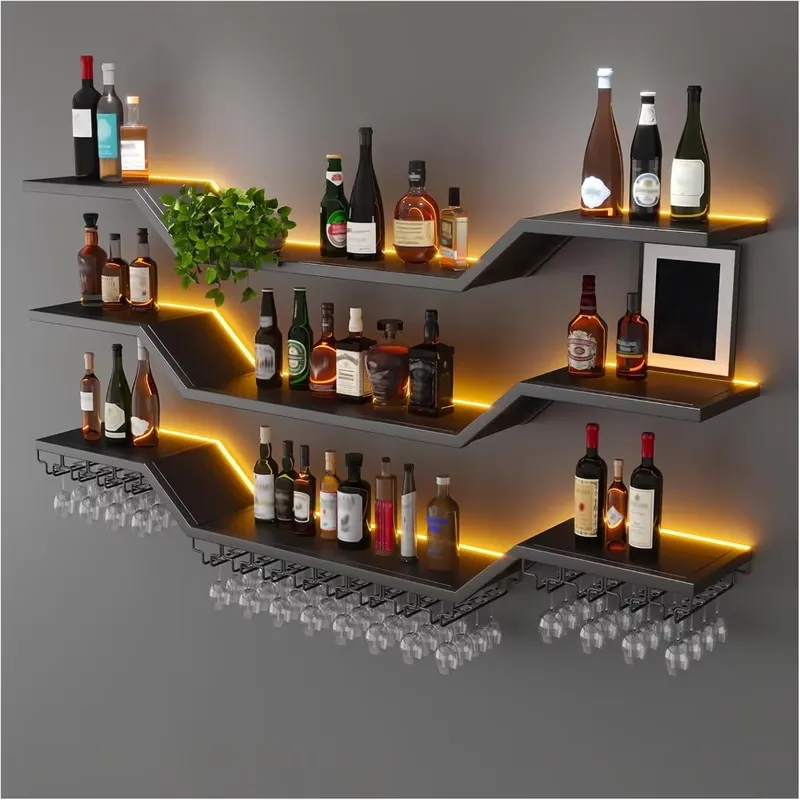 Home Bar Shelf - Настенная LED-подсветка для винных бутылок 70,8